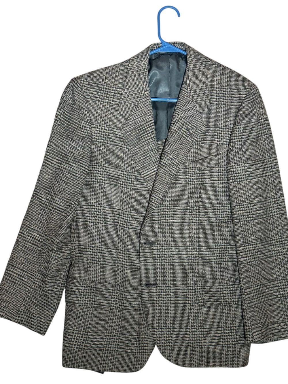 Neiman Marcus Men's Black and Gray Glen Plaid Blazer Sports Coat 36R Mens